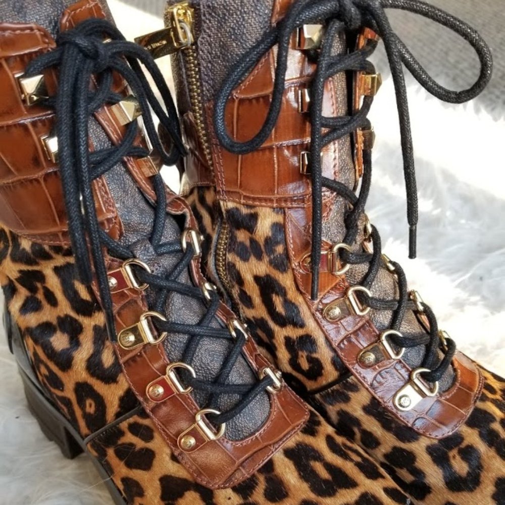 Michael Kors Chloe Mixed combat boots